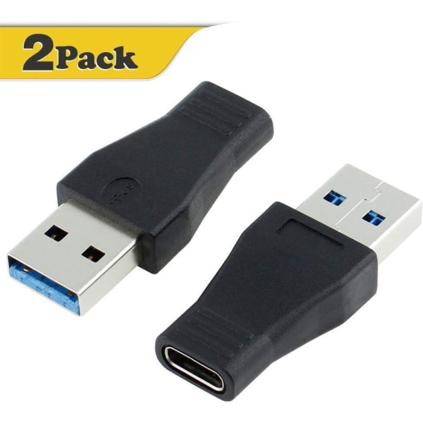 2-pack USB-C USB 3.1 Typ C hona till USB 3.0 A hane-adapter - stödjer datasynkronisering och laddning, Oi-FRIS (USB C hona till USB 3.0)