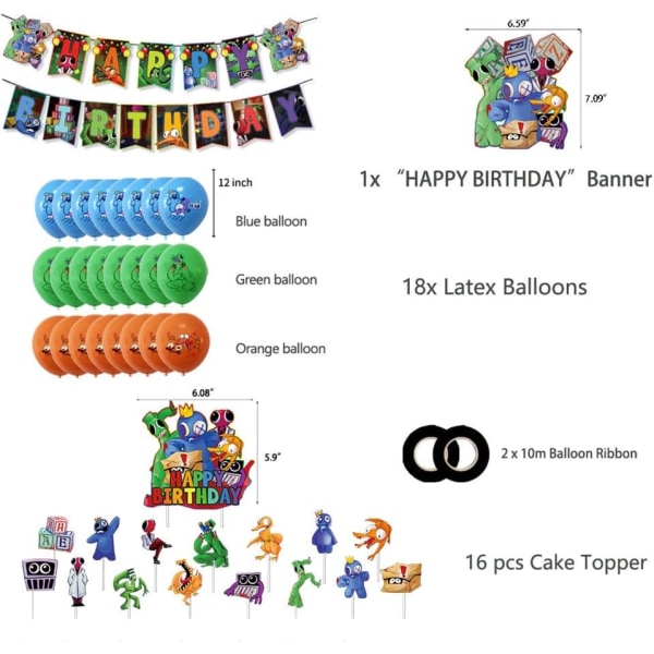 37 st. Roblox Rainbow Friends ballonger för dekoration