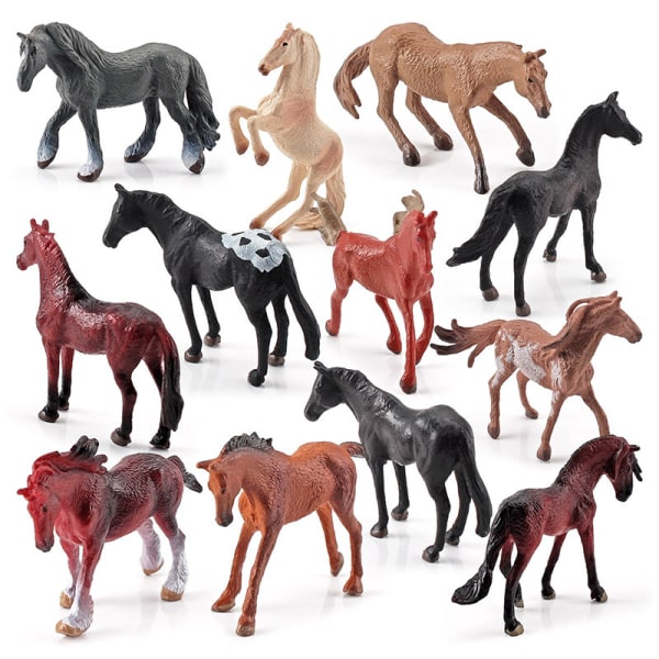 Plasthästar Party Favors,12 Räkna alla olika hästar i olika poser och färger