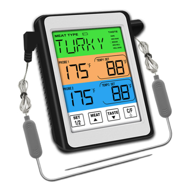 Thermomètre à viande de grill de four à alarme intelligente à double sond  CH-212 thermomètre à sucre de cuisine électronique Sunmostar 68ce