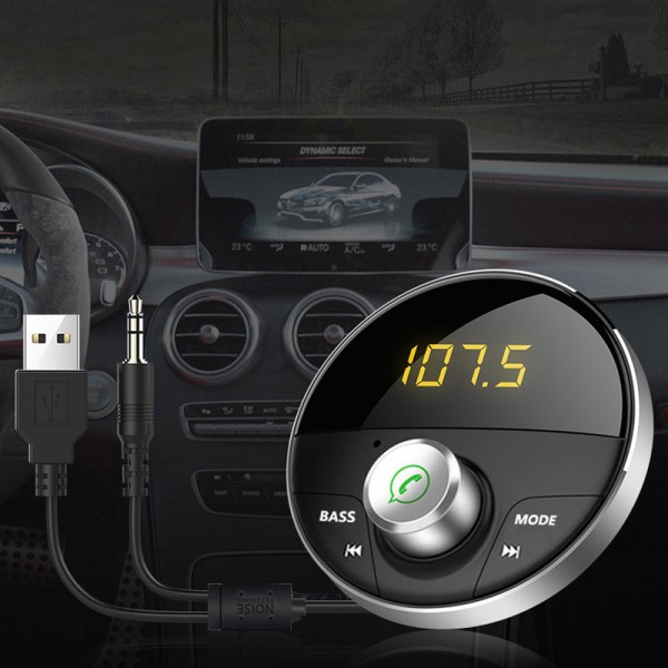FM-sändare FM-modulator Bluetooth 5.0 Car Kit Handsfree AUX 3.5MM Musik MP3-spelare Ljudadapter Musikmottagare Sunmostar