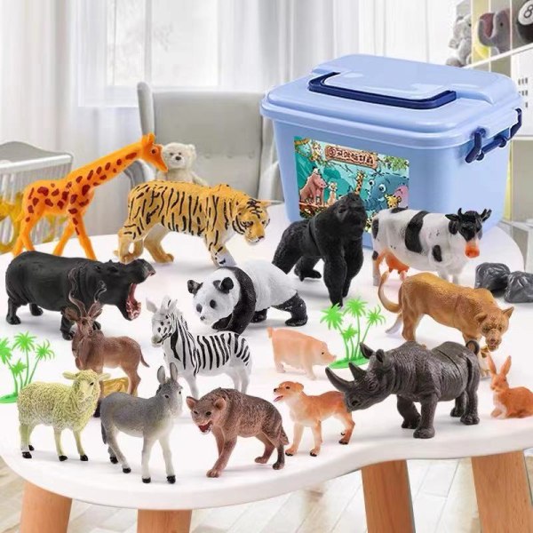 Djungeldjur Leksaker Set, Realistiska vilda djur figur, 54 delar