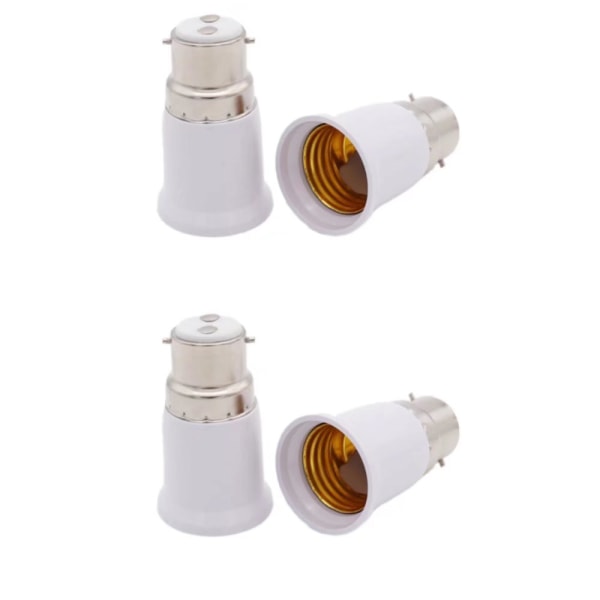 BR-Vie 4x sockeladapter - B22 till E27 sockelomvandlare - Bajonettbas lamphållare adapter för Sunmostar hal LED-lampa
