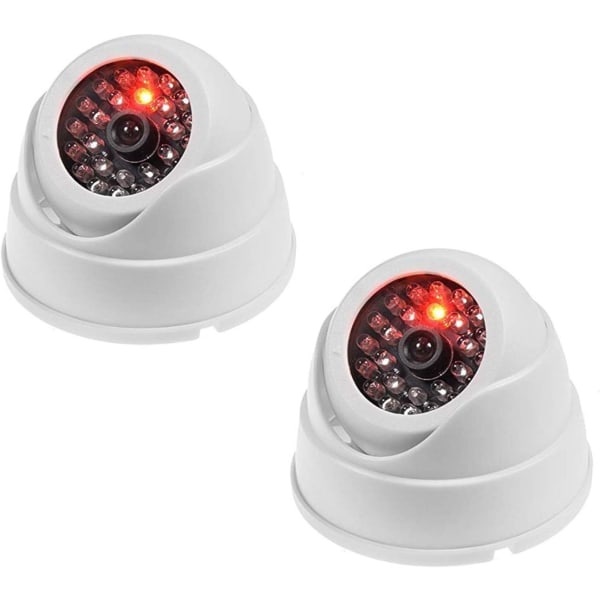 Virtual Dome Camera Fake Virtual Wireless CCTV-kamera Säkerhetsövervakning inomhus med Macaron Röd-Vit LED