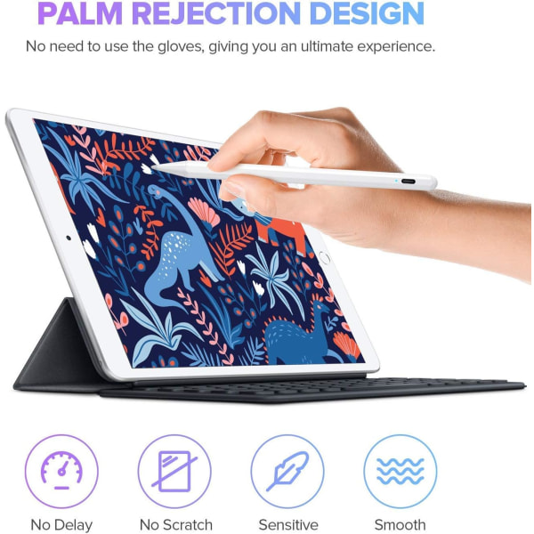 Stylus Penna för iPad med Palm Rejection, Active Pencil kompatibel med Apple iPad Pro, iPad Air 3:e/4:e generationen