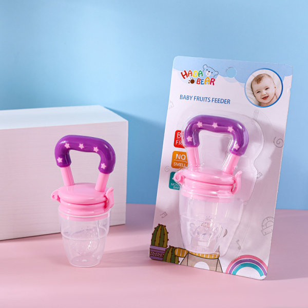 2ST Baby – Fruktnapp – Baby + matnapp 3 till 24 månader BPA-fri – Baby – Fruktnapp för baby (Rosa)