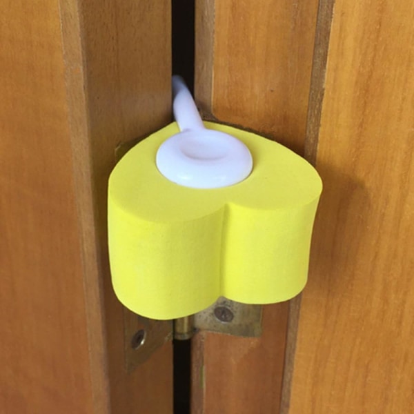 Set med 4 dörrstoppare på gångjärn Fingerskydd Babyskydd för baby (gul) Sunmostar