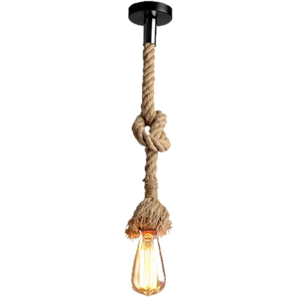 Hamp Rope Chandelier, 1m E27 Vintage Retro Style Rope Pendel Lampa för restaurang Bar Cafe Belysning Användning (enkel fattning, glödlampa ingår inte Sunmostar