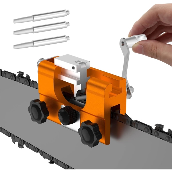 Kedjevässare för motorsåg, Bärbar handvev Kedjeslipning, sågkedjeslipare för alla typer av elektriska motorsågar Sunmostar