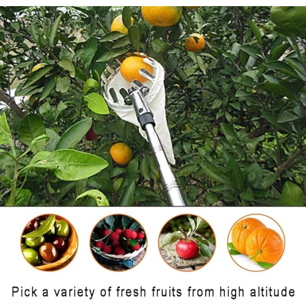 Fruktplockare utan teleskophandtag, äppelkörsbärsplockare med bomullspåssamling Praktiska trädgårdsredskap (14 cm, 1 st)，