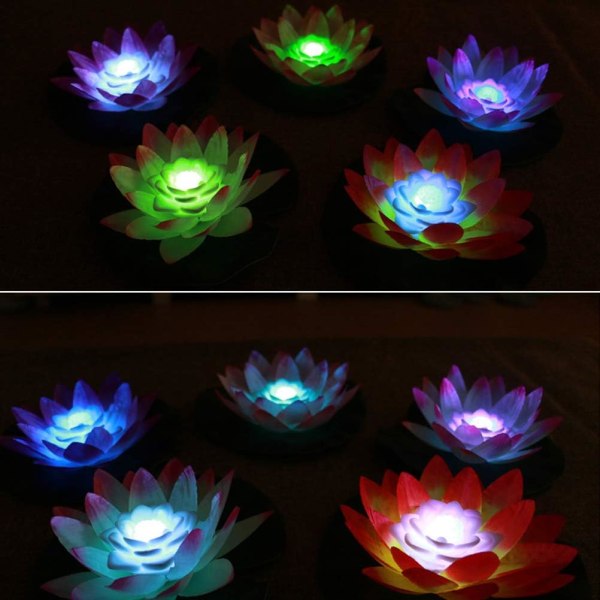 Flytande LED, Lotus Flower, Wishing Pond Light, Lotus Pool Light för Pool Pond (Vit)