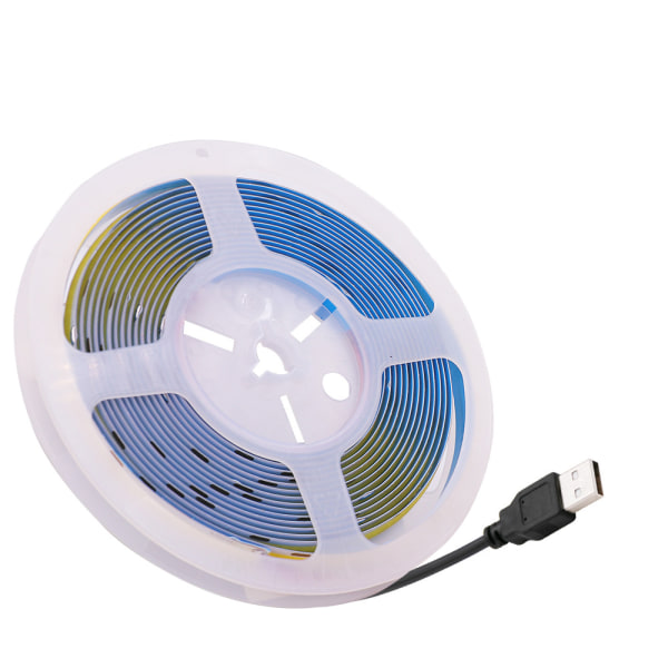 Flexibel COB LED-remsa med hög densitet med pekbrytare, USB 5V, 320 lysdioder, dimbart linjärt ljus, LED-tejp med lim för heminredning ( Sunmostar