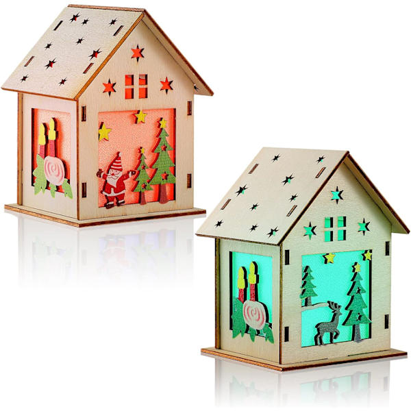 Christmas Craft House Kits 2 Stora ofärdiga hus Vuxna DIYpyssel för