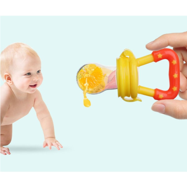 2ST Baby – Fruktnapp – Baby + matnapp 3 till 24 månader BPA-fri – Baby – Fruktnapp för baby (blå)