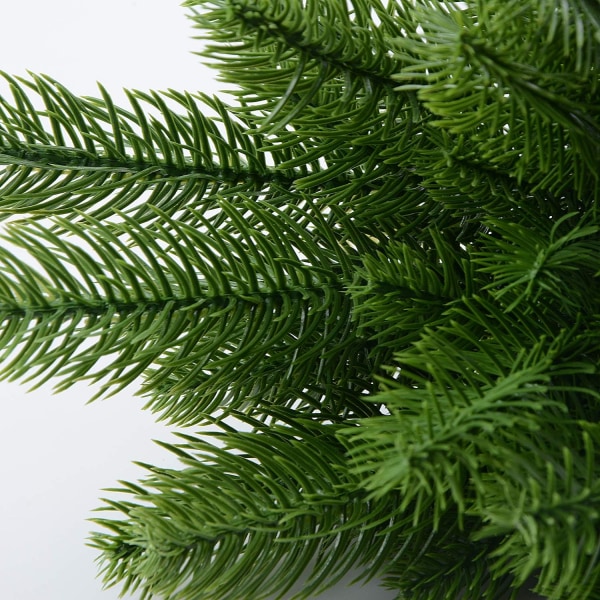 Konstgjorda grangrenar Gröna växter tallbarr Blomtillbehör till julkrans Hemträdgårdsdekoration 24X8cm Fontainebleau 15st Sunmostar