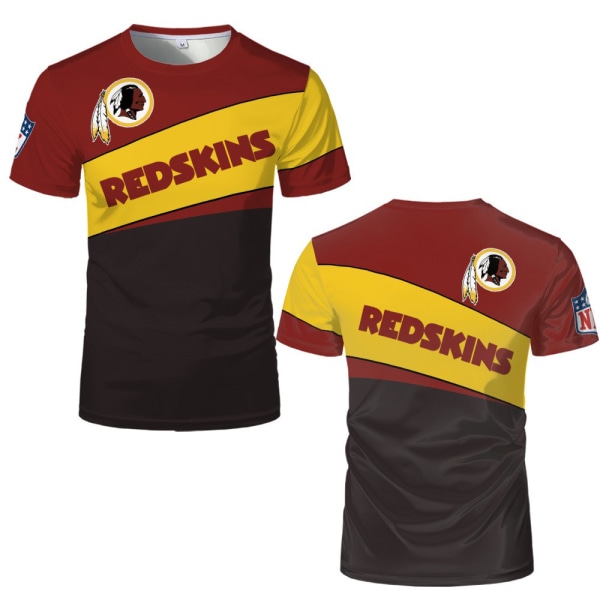 Rugby T-shirt herr, T-tröja med rund hals, kortärmad rugby, brun och svart, XXL, 1 st.