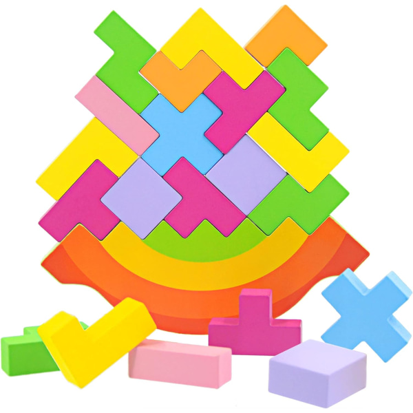 Baby Balance Blocks Montessori-leksaker för småbarn, utbildning för finmotorik - sortering och matchning