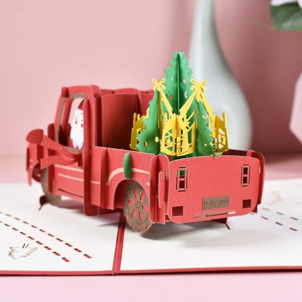 Julkort 3D (bil med ett träd) BAOBao Sunmostar