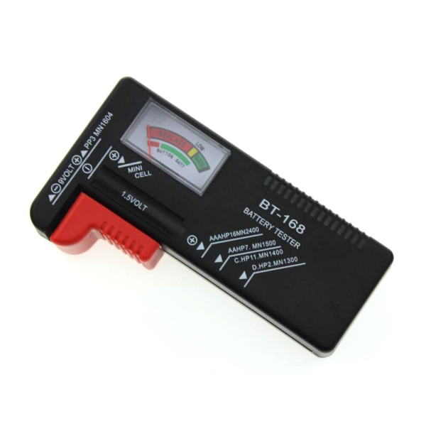 Digital batteritestare för AA, AAA, C, D, PP3, 9V, 1,5V, knappcellsbatterier - Fungerar utan batterier, BR-Life