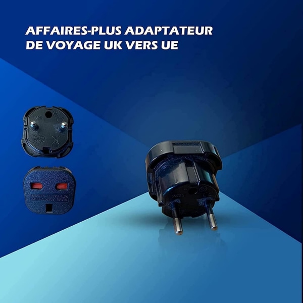 Paket med 10 - Engelsk till Frankrike kontaktadapter - Engelsk fransk adapter - Typ G till typ C - Kompakt och lätt - Överspänningsskydd——VEBTles Sunmostar
