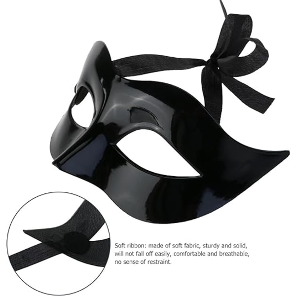 Venetian Masquerade Costume Mask, Black Luxury Exquisite Sexy Half Face Fox Mask, Pack of 10