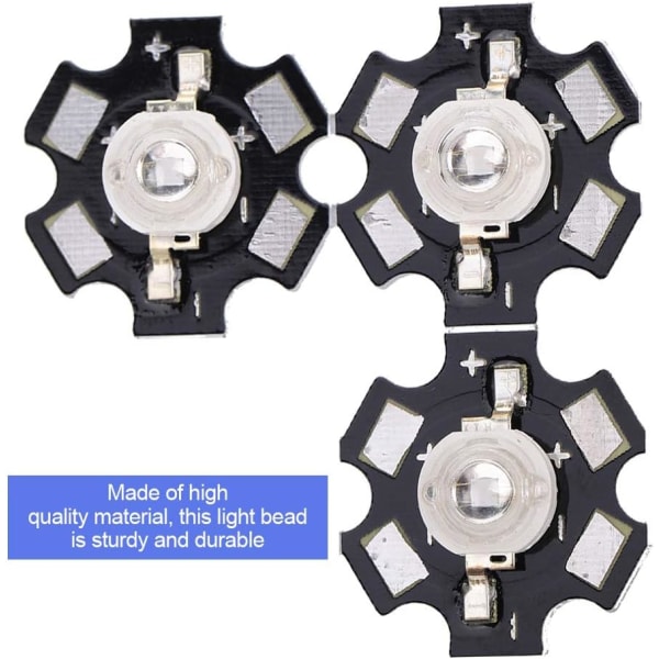 LED-chips 3W LED High Power Lamp Beads Emitter Diod Chips för gör-det-själv-belysningsarmaturer (25 st blått ljus)——VEBTles Sunmostar