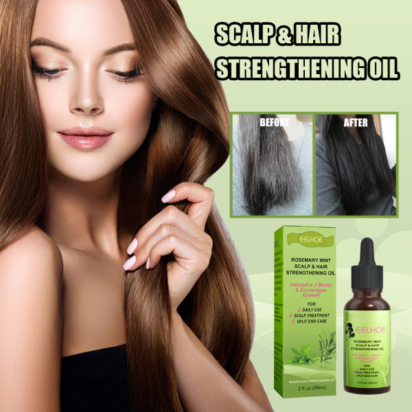 EELHOE pepparmynta hår näringsämne Intensiv tillväxt hårbotten Massagebehandling Jämnar ut torrhet och friss