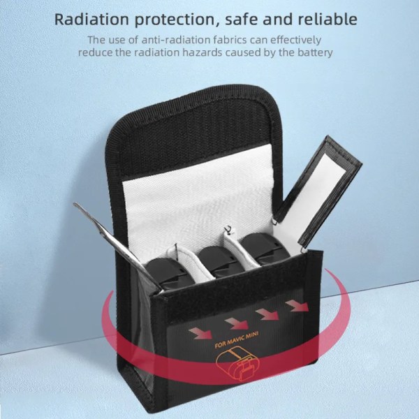 Flight Battery Safe Bag för DJI Mavic MINI/Mini 2/Mini SE/Mini 3 Pro Case Transport Säkert Explosionssäkert tillbehör (2 delar) Betterlifefg