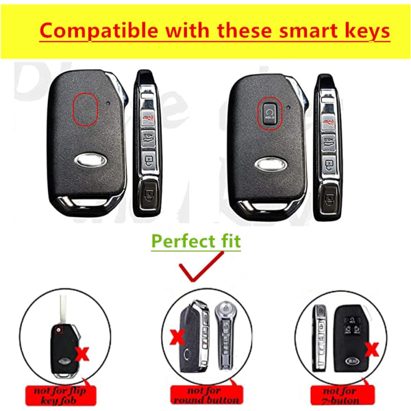 Kia Key Fob Cover Keyless Remote Smart Key Shell med nyckelring Passar till Kia Ceed Cerato Forte NIRO Seltos Sorento