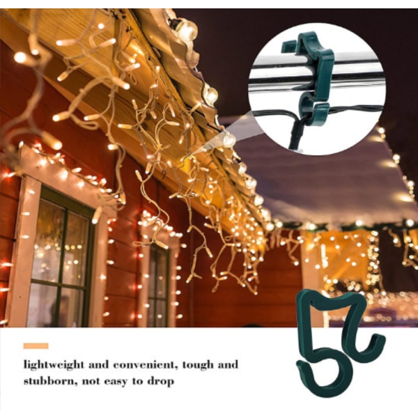50-pack julljuskrok utomhustakrännkrokar Plastklämmor Minihängkrokar Sunmostar