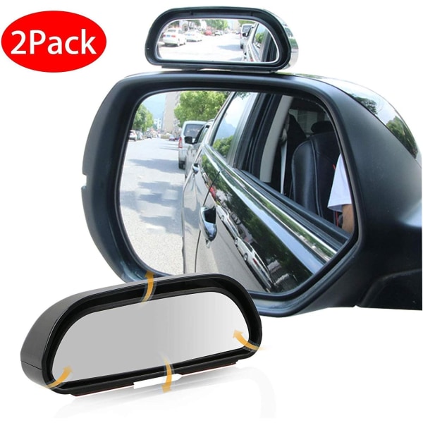 2-pack 360° bilblindvinkelspeglar,BR-Life Universal Höger+Vänster Justerbar HD Glas Justerbar Bil Vidvinkel Extra Spegel för Blind Spot Sunmostar
