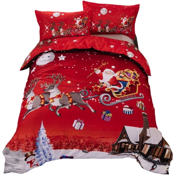 Mycket mjukt Merry Christmas 3-delat cover set inklusive 1 cover 2 örngott Julklapp PolyesterDubbel(200x200 Sunmostar