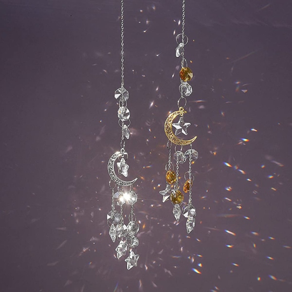 Vacker glänsande hängande dekor Faux Crystal Utsökt Star Shape Suncatcher-dekor för hemmet