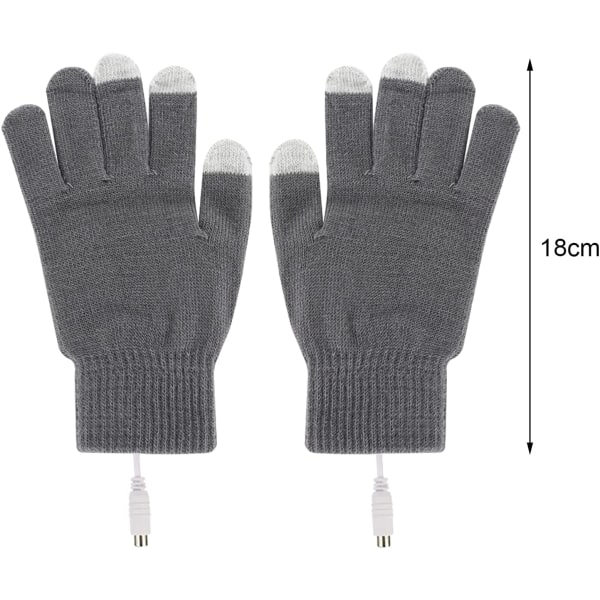 1 par uppvärmda handskar, unisex, grå
