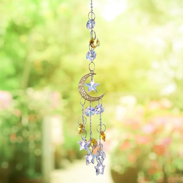 Vacker glänsande hängande dekor Faux Crystal Utsökt Star Shape Suncatcher-dekor för hemmet
