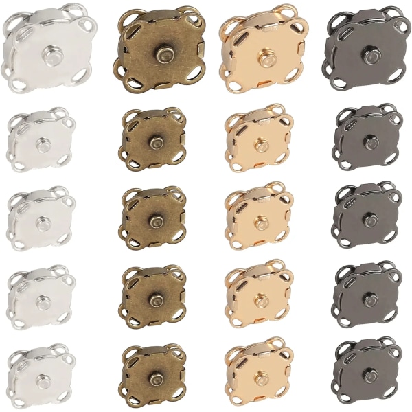 20st Magnetlås Metallknapplås Magnetsnäppar Magnetiska knappar för sömnad Magnetiserade kreativa kläder Läderrock Jacka 14mm,