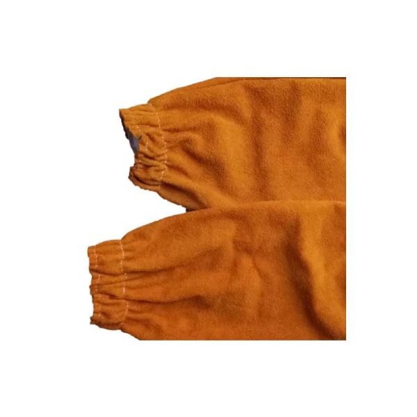 Lädersvetshylsor för män och kvinnor, värme- och flambeständiga, med elastisk manschett, 48 cm långarmsskydd för svetsare，