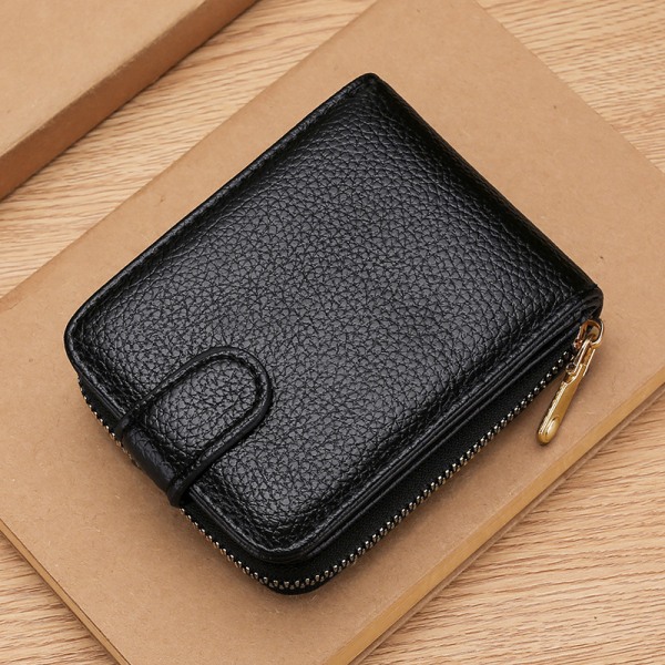 Betterlifefg-Simple Style Unisex Män Kvinnor Mode Mini Läderplånbok ID Kreditkortshållare Handväska Sunmostar
