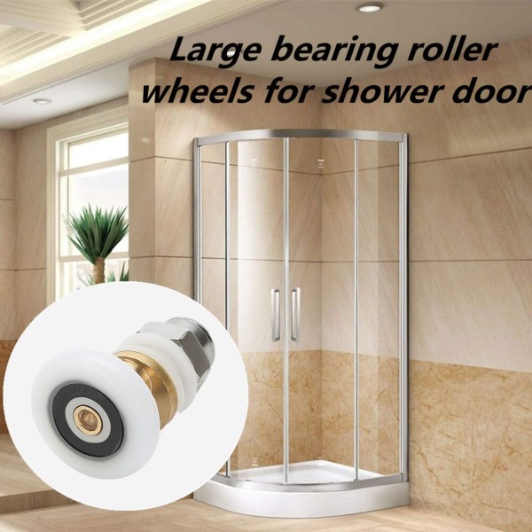 Porte de Douche - Rouleau Roulette Roue pour Porte de Douche Roulettes Coulissantes Porte Roue de Remplacement för Rouleau 8 delar 25mm Fo Sunmostar