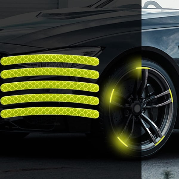 Motorcykeldekaler 20st reflekterande klistermärken Autodekaler Självhäftande reflekterande remsa för nattsäkerhetshjulsdekaler för Sunmostar
