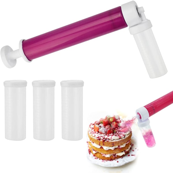 Manuell Airbrush för tårtor, tårtdekorering för tårtor med 4 sprayer och sprutpistol, tårtdekoreringsverktyg för La Decoratio Sunmostar