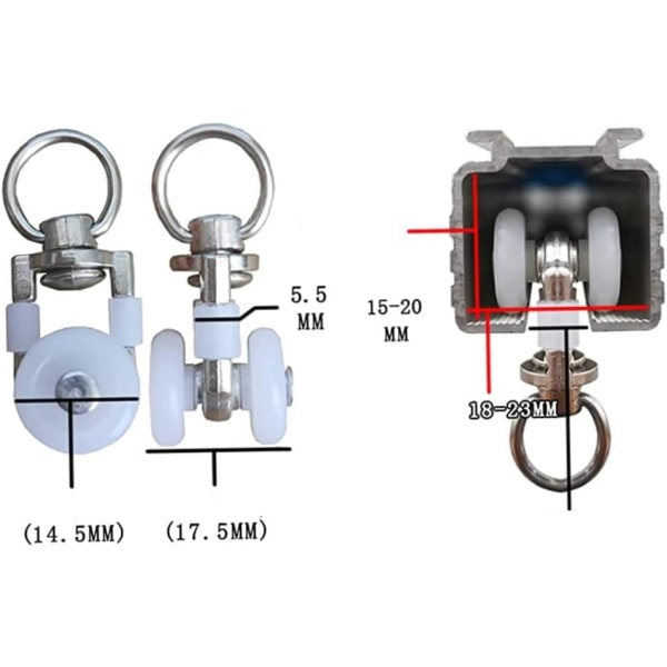 Curtain Track Rollers, Curtain Track Rollers, Curtain Rod Roller Sliders, Silent Pulleys, Curtain Track Double Track Rollers för Gardin Track 20 stycken