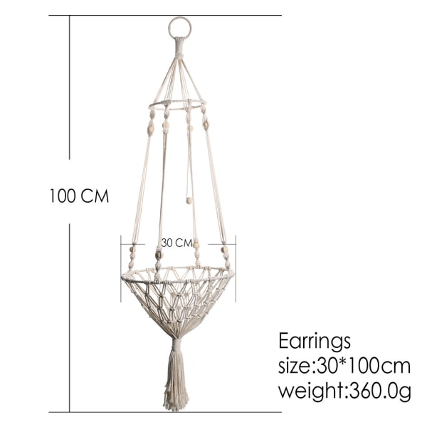 Makrame hängmatta för katter i trä och vävt bomullsrep att hänga Triomphe (30x100cm)