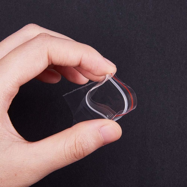 Förpackning med 200 transparenta plastpåsar med blixtlås Liten påse 6x4 cm——VEBTles Sunmostar
