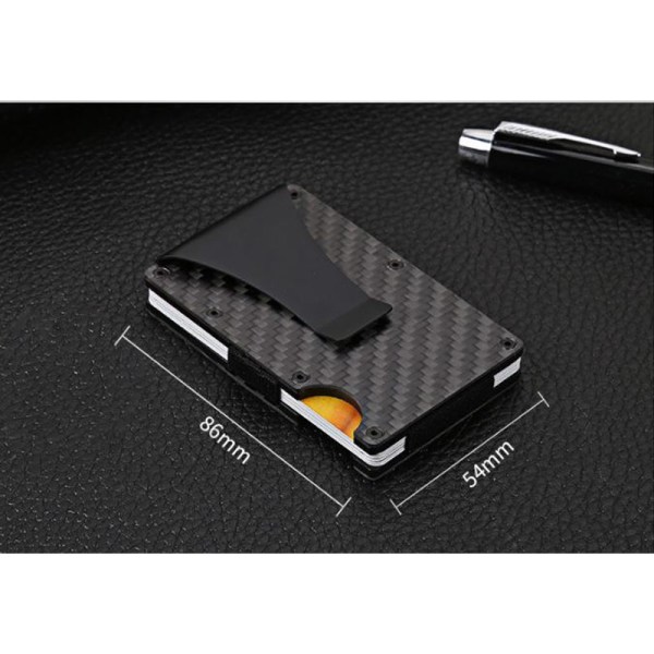 Kolfiberplånbok, spärrkortshållare för tunn metallplånbok, minimalistisk pengaklämma Sunmostar