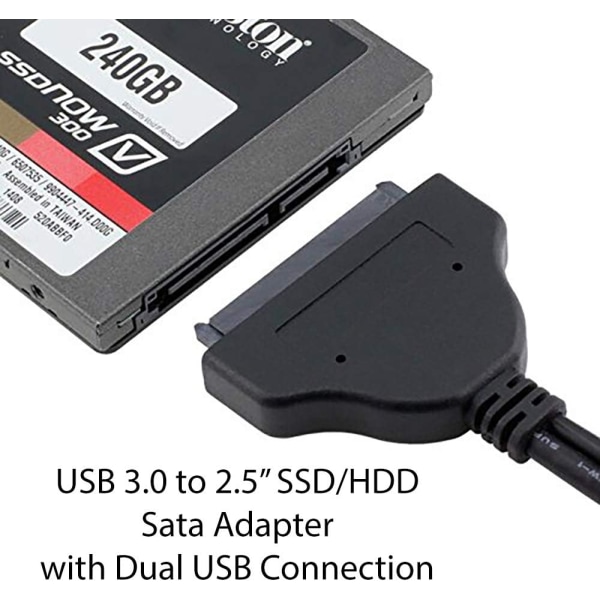 USB 3.0 till 2.5 tum SATA III-hårddisk/SSD-adapter med SSD-optimerad UASP-stödkabel bakåt USB 2.0 USB 3.0