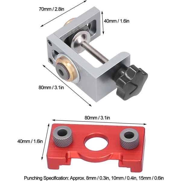 Träborrlokator Rund pluggkontakt Borrguide 3 i 1 Jig Positioner för hålöppning Sunmostar