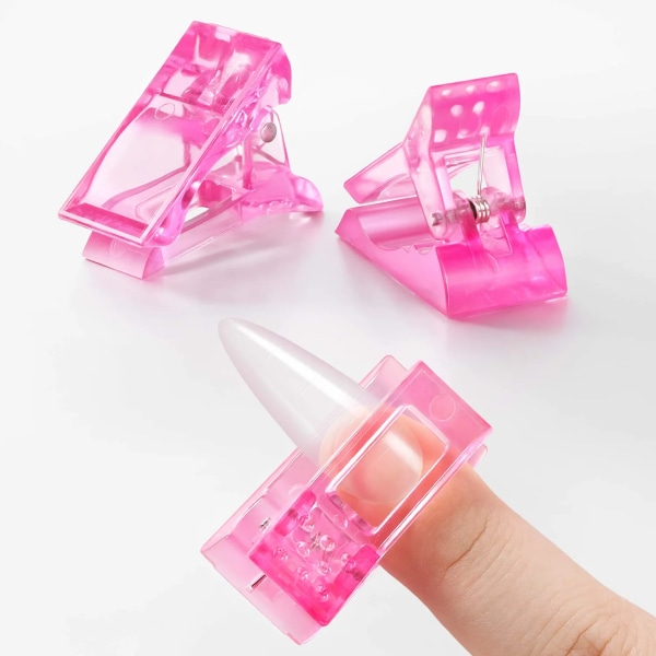 10 st Poly Gel Quick Building Nageltips Clip Plast Transparent Finger Extension UV LED Builder Finger Extension Clips Sunmostar