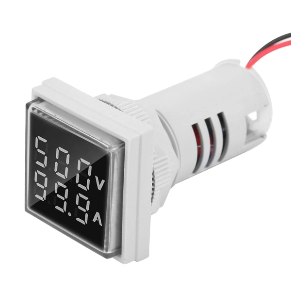 LED-ljus Digital Display Spänningstestare Strömdetektor 22mm Dubbel Display Panel Voltmeter Amperemeter AC 0-100A 60-500V Flush Panel Sunmostar