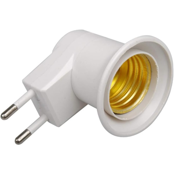 LED-lampa E27 Hane Sockel Typ EU-kontakt Adapter Omvandlare för lamphållare med På/Av-knapp (vit*2) Lefou Sunmostar
